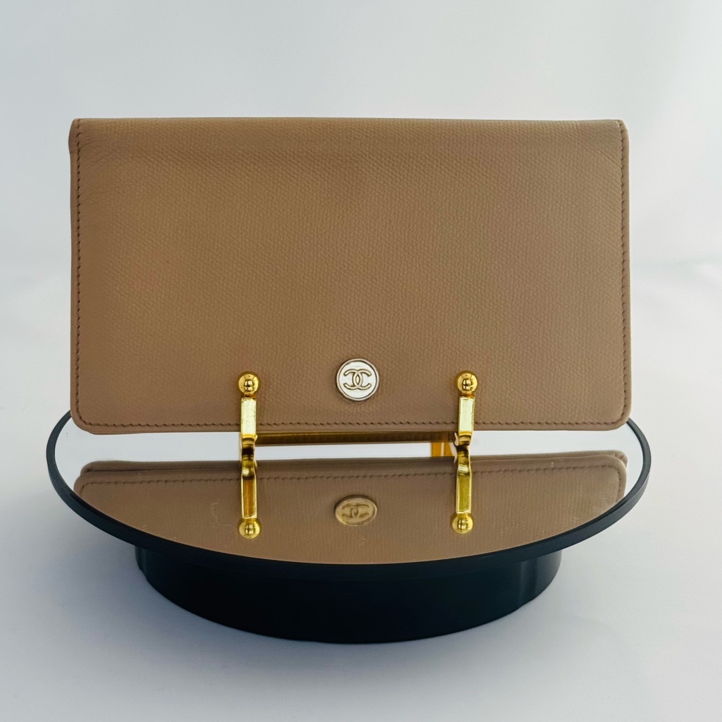 Authentic Chanel Caviar Leather Long Wallet